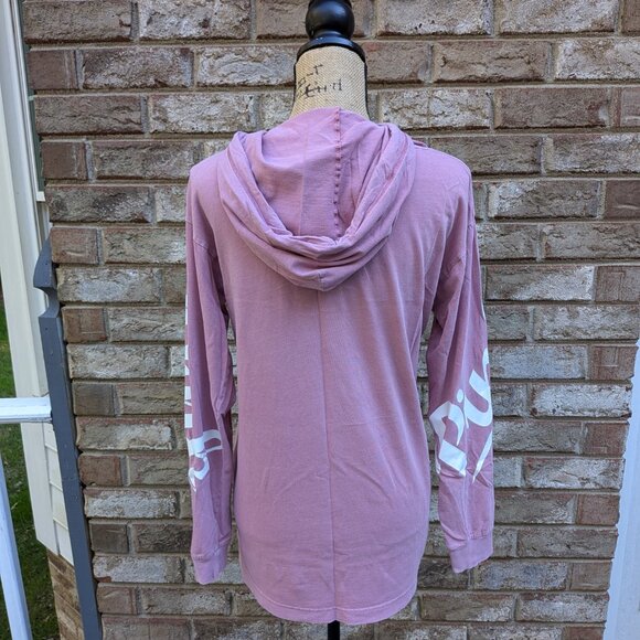 ⭐ Victoria's Secret PINK hooded light-weight tee top XS - Picture 3 of 14